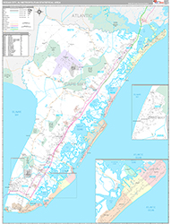 Ocean City Metro Area Wall Map Premium Style 2026